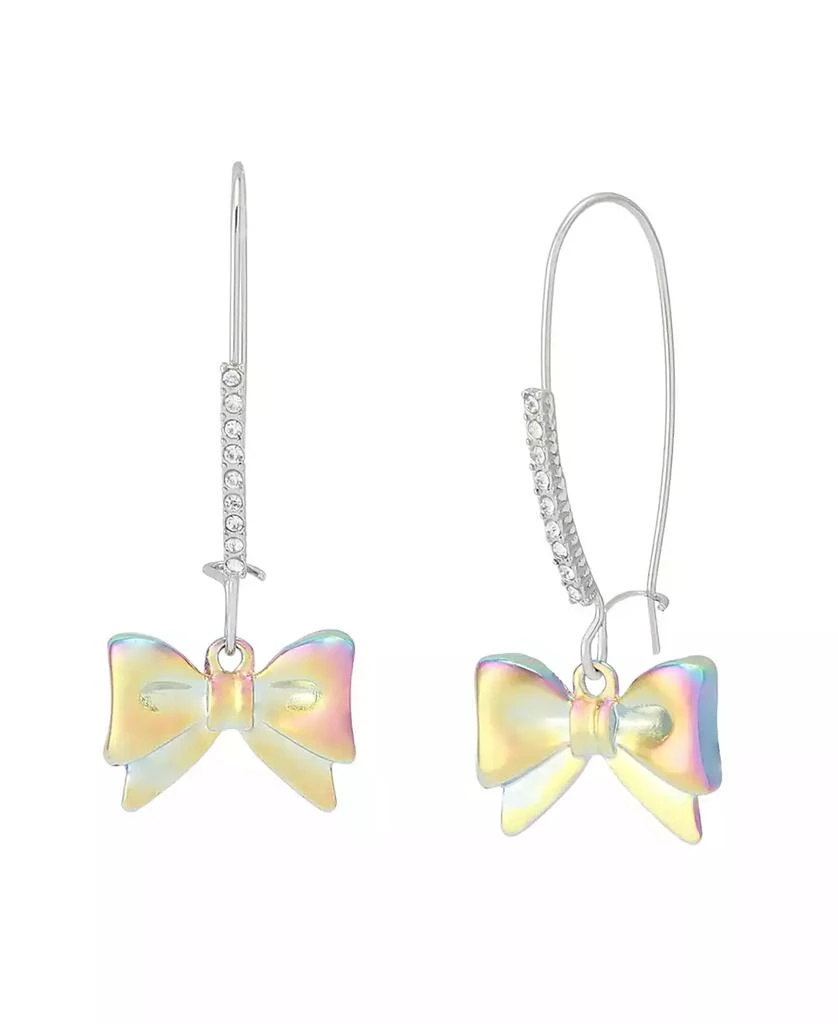 Betsey Johnson Faux Stone Kick Off Bow Dangle Earrings 1