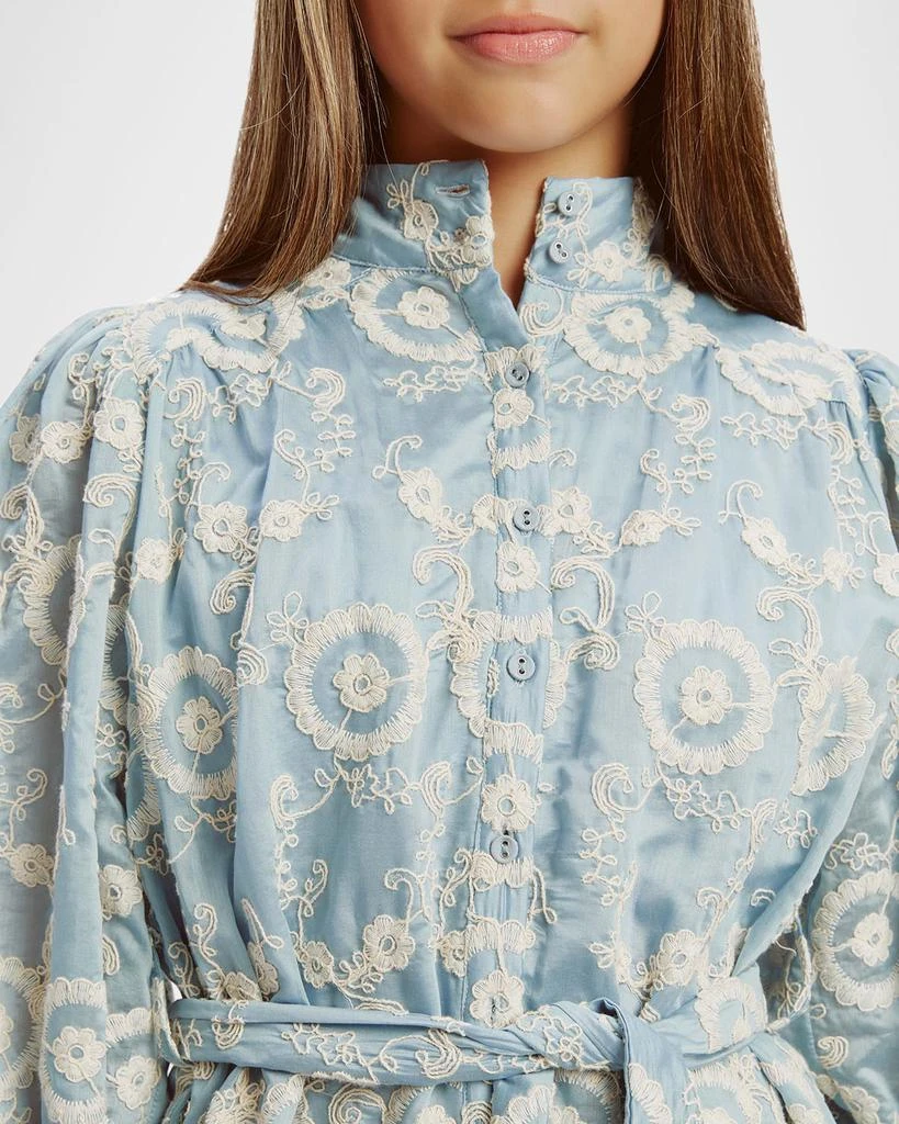 Bardot Girl's Mila Embroidered Floral-Print Shirt Dress, Size 7-14 7