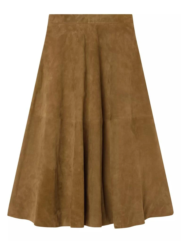 Róhe Suede A-Line Midi-Skirt 1