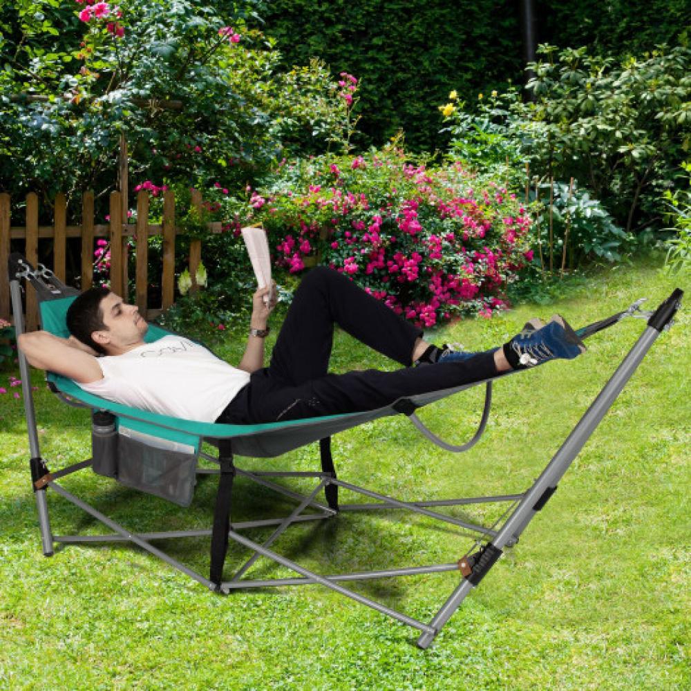 Hivvago Portable Folding Hammock with Hammock Stand-Turquoise
