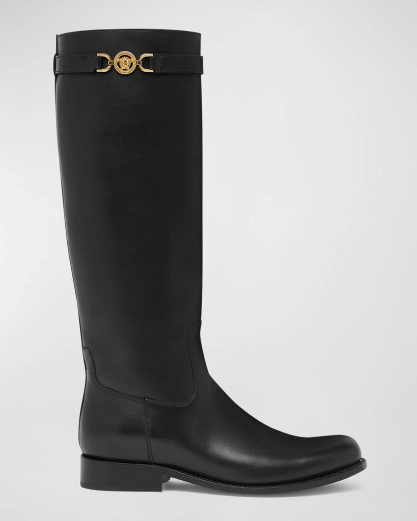 Versace Medusa Leather Riding Boots 1