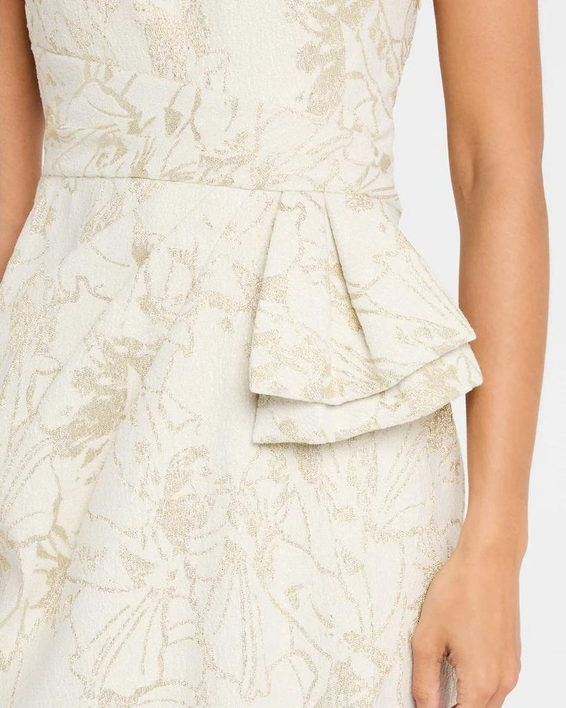 Aidan Mattox One-Shoulder Metallic Jacquard Column Gown 5