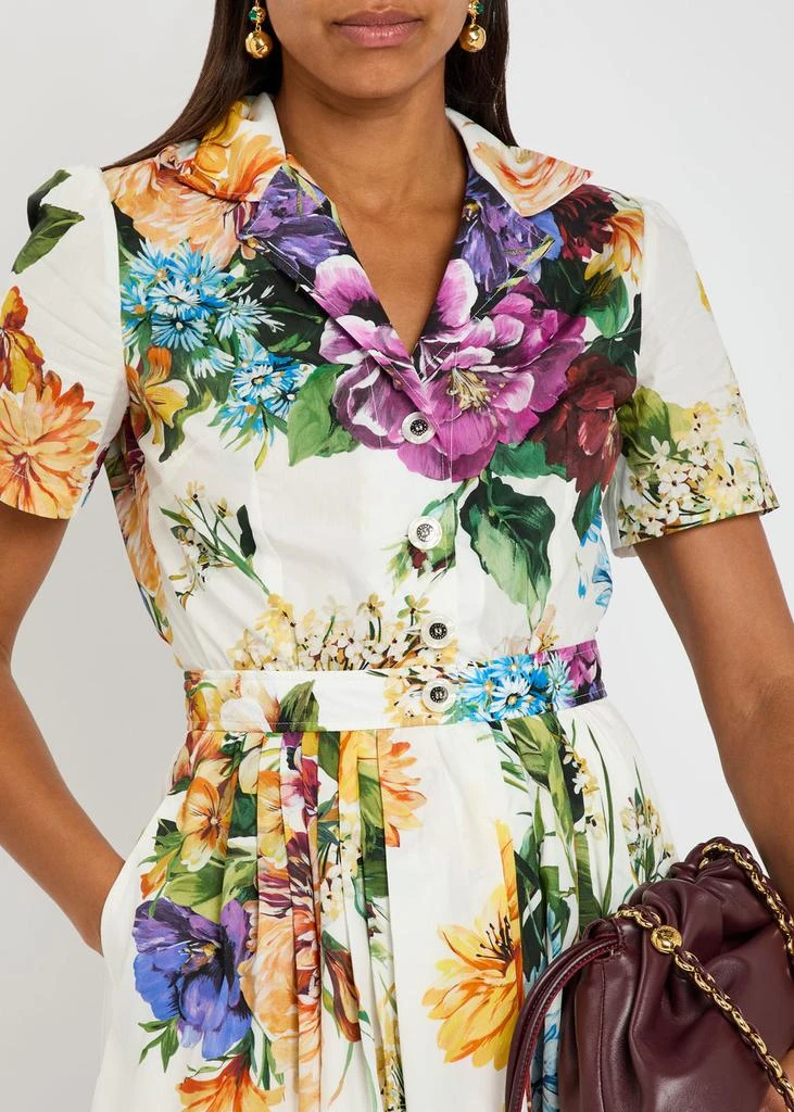 Dolce
Gabbana Floral-print cotton midi shirt dress 4