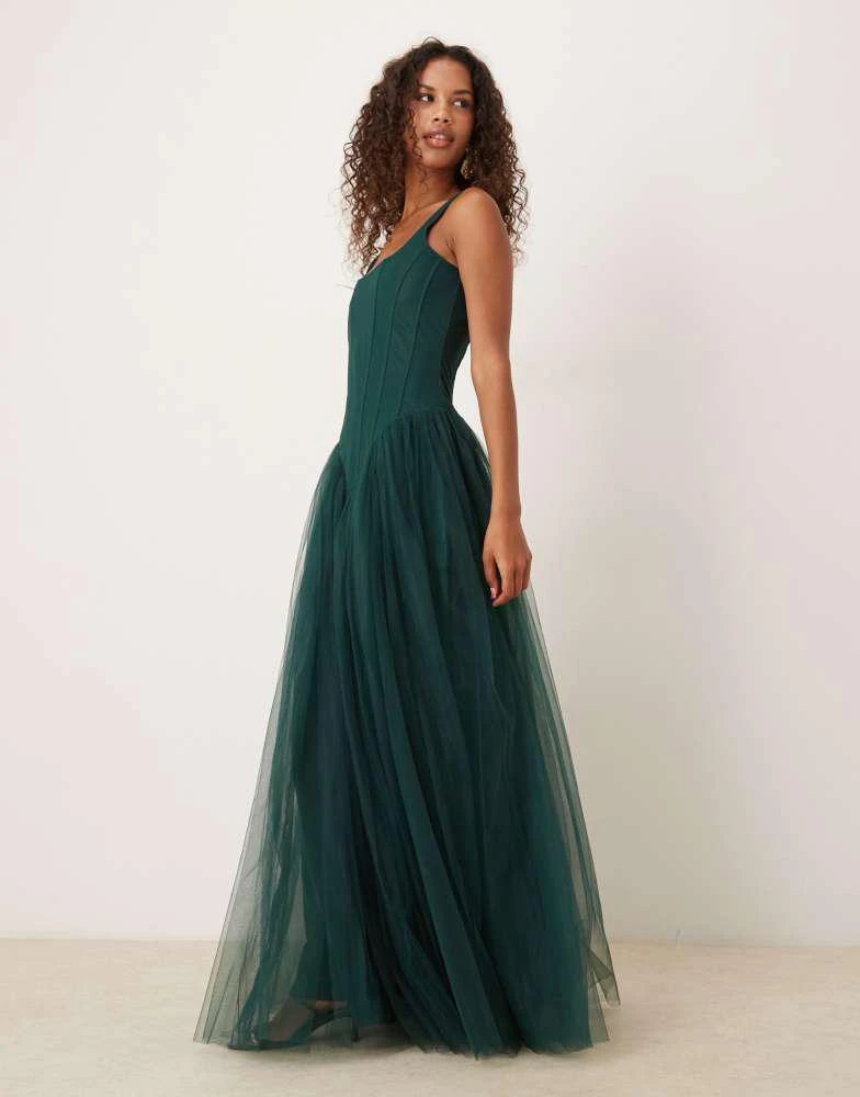 chinese dress ladies Sweetheart Neck Dark Green Lace Prom Dresses, Green Lace Long Formal G main image 0