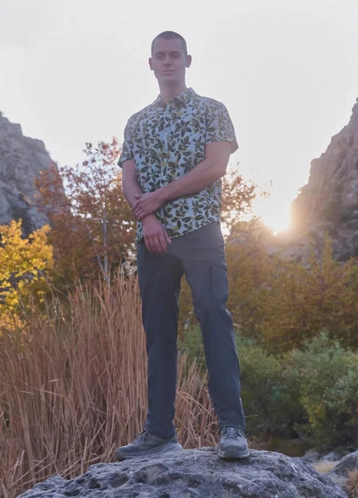Prana Mens prAna Lost Sol Printed Short Sleeve Shirt - Saltwater Wildflower 3