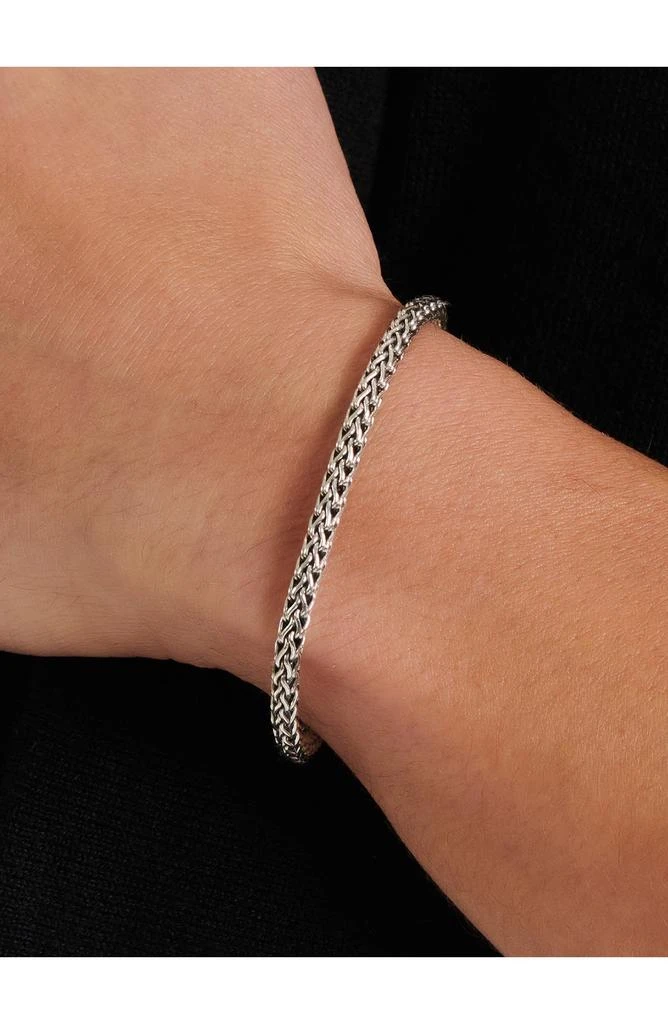 DEVATA Sterling Silver 4mm Dragon Bone Chain Bracelet 3