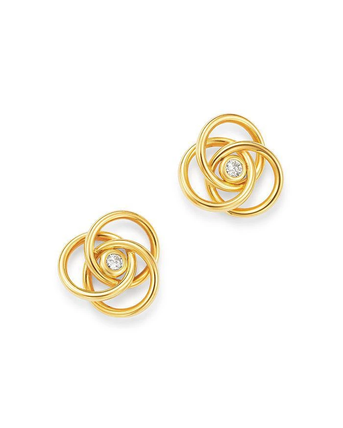 Bloomingdale
s Diamond Knot Stud Earrings in 14K Yellow Gold 1