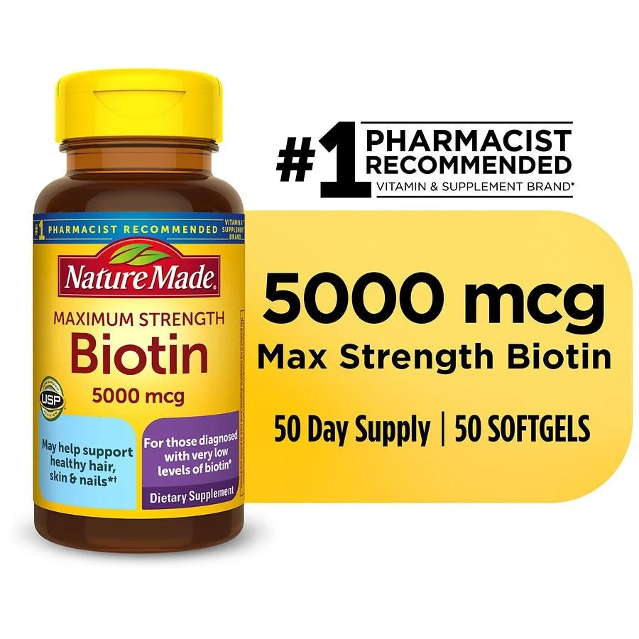Nature Made Maximum Strength Biotin 5000 mcg Softgels 2