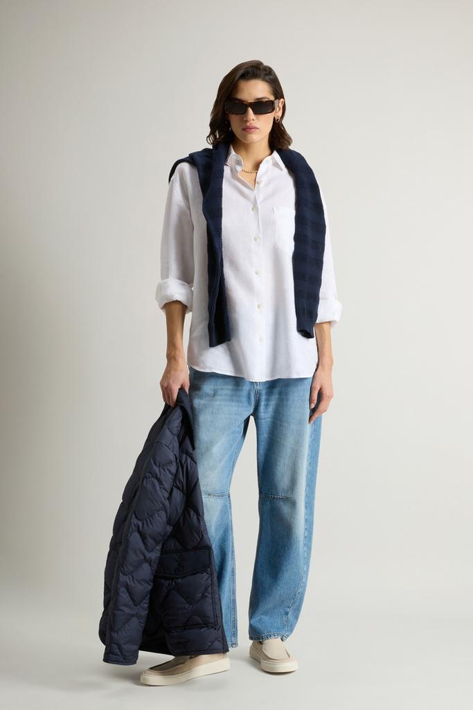 Woolrich Garment-Dyed Pure Linen Shirt - Women - White