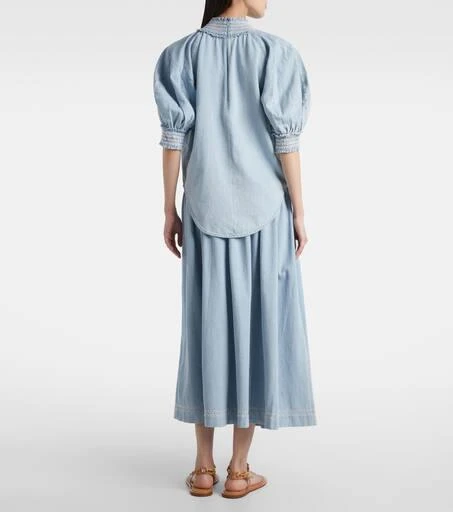 Zimmermann Ascension balloon-sleeve denim blouse 3