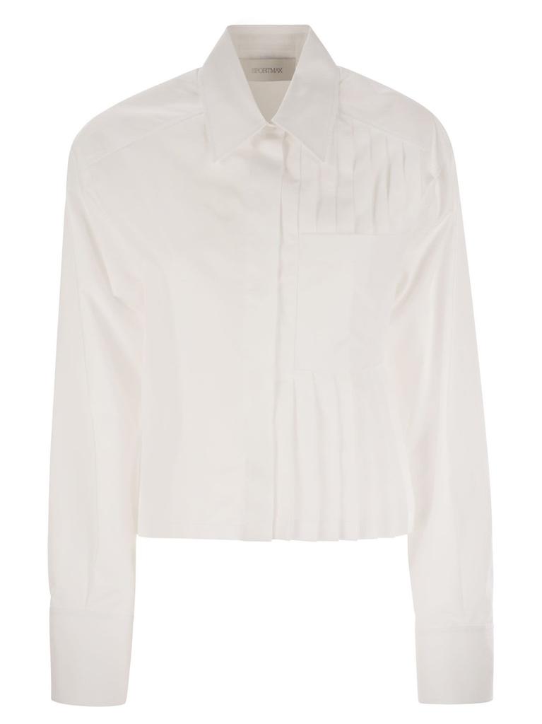 Tシャツ・カットソー SPORTMAX DEBORAH - Boxy shirt with pleats Boxy shirt with pleats, optical white | Sportmax