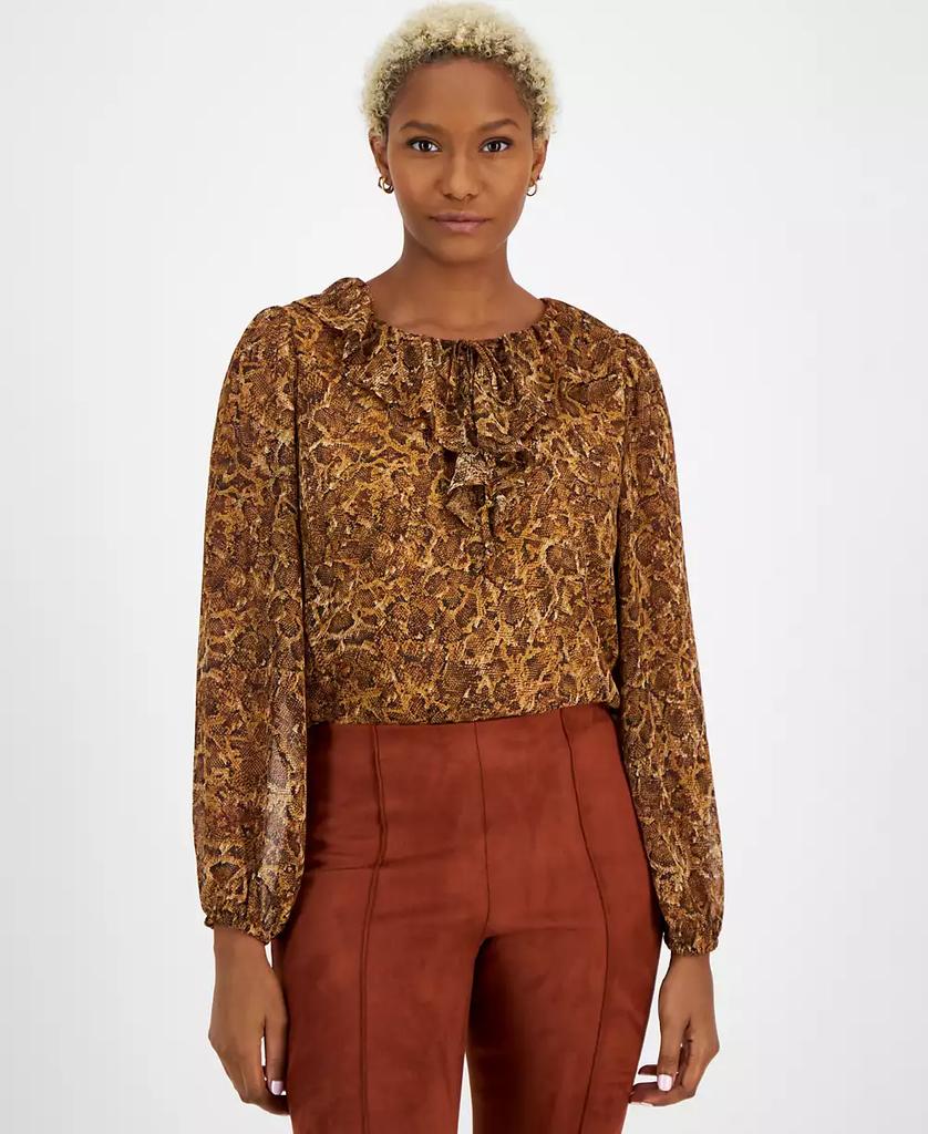 売れ筋商品|||バースリー カットソー トップス レディース Women's Printed Button-Front Blouse, Exclusively at Macy's Green Chili Multi Bar III Women's Printed Button-Front Blouse, Exclusively at