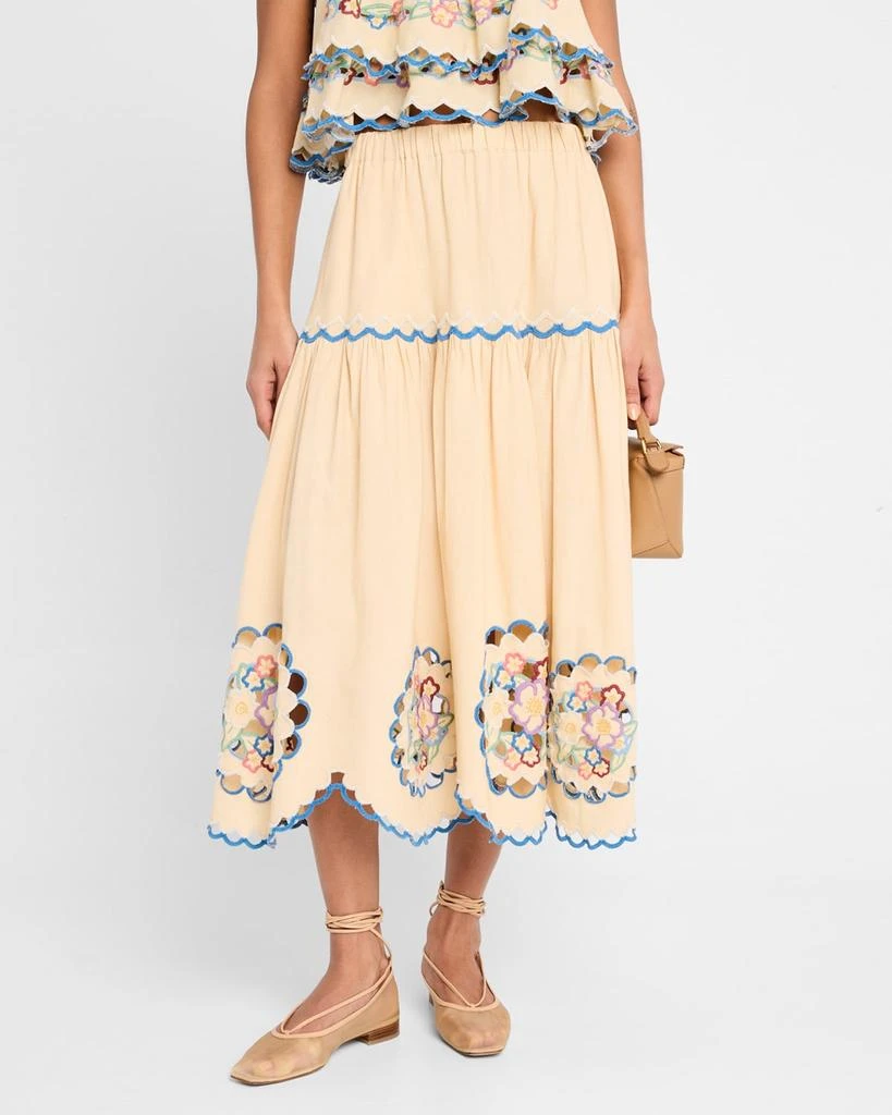 Sea Melinda Embroidered Midi Skirt 4