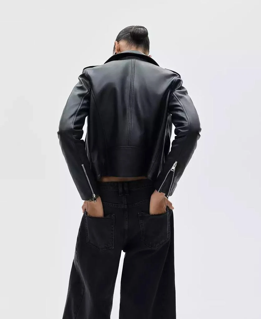 Mango Women's Leather Biker Jacket 3