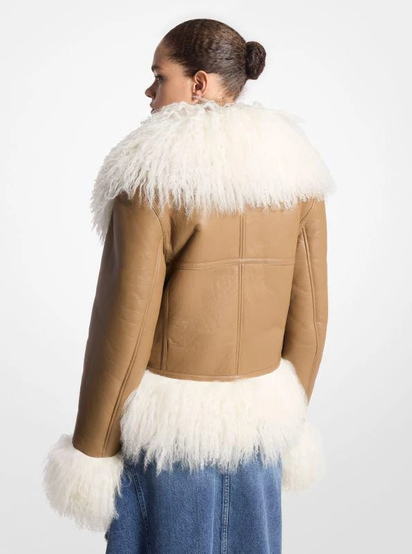 Michael Kors Plongé Leather and Mongolian Shearling Jacket 2