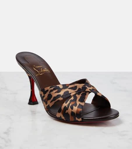 Christian Louboutin Nicol is Back 85 leopard-print satin mules 6