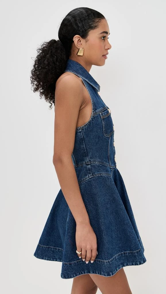 self portrait flared mini dress self-portrait Denim Mini Dress in Blue main image 0