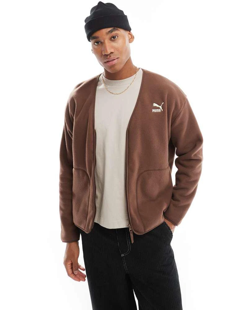 Puma Puma Classics relaxed cardigan in espresso brown 1