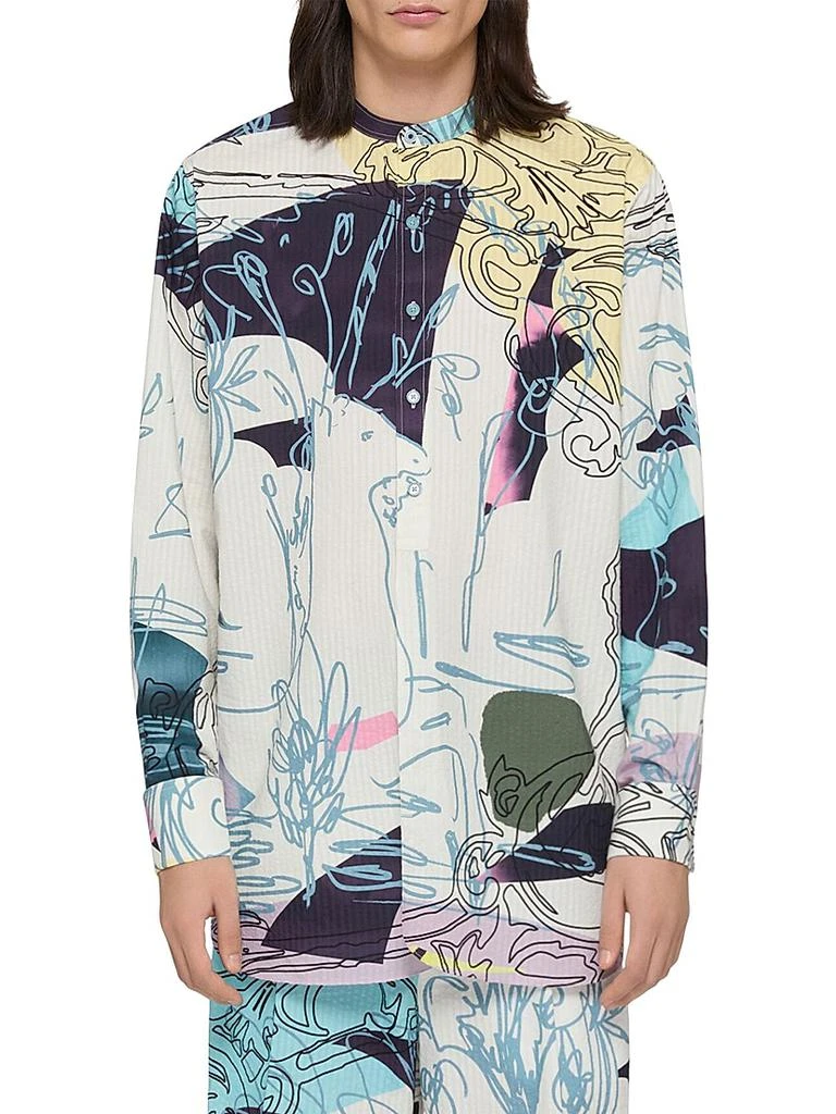 Givenchy Printed Shirt in Seersucker Cotton 3