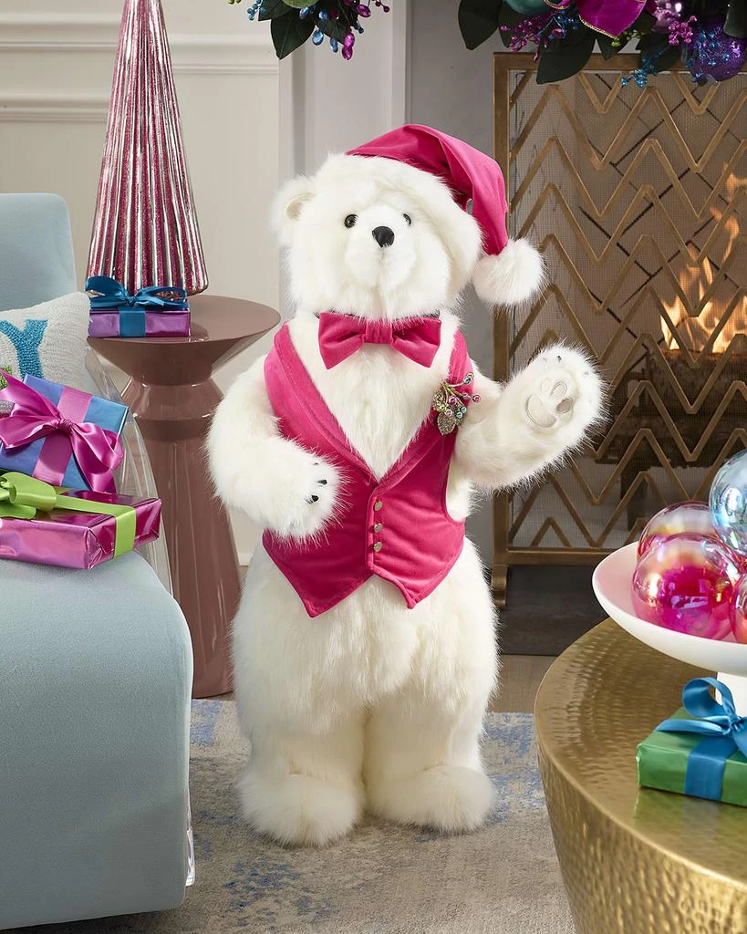 Ditz Designs By The Hen House Joyful Joyful Standing White Diamond Polar Bear, 36" 1