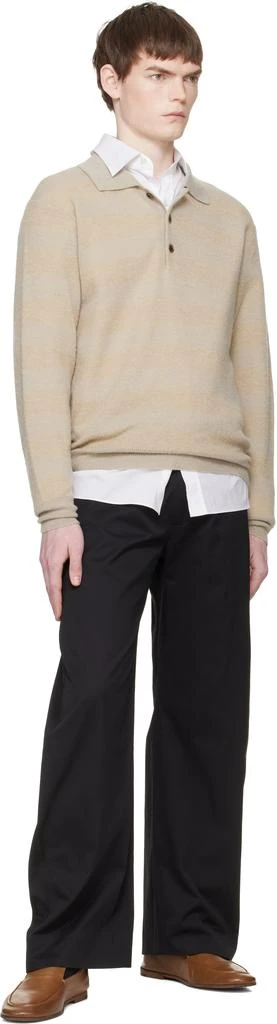 stein Black Cotton Satin Round Trousers 4