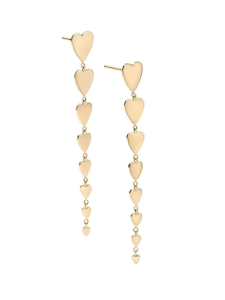 LANA 14K Yellow Gold Linear Heart Earrings 2