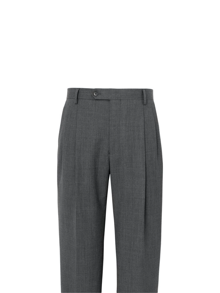 Paul Fredrick Wool Stretch Bengaline Pleated Suit Pants 2