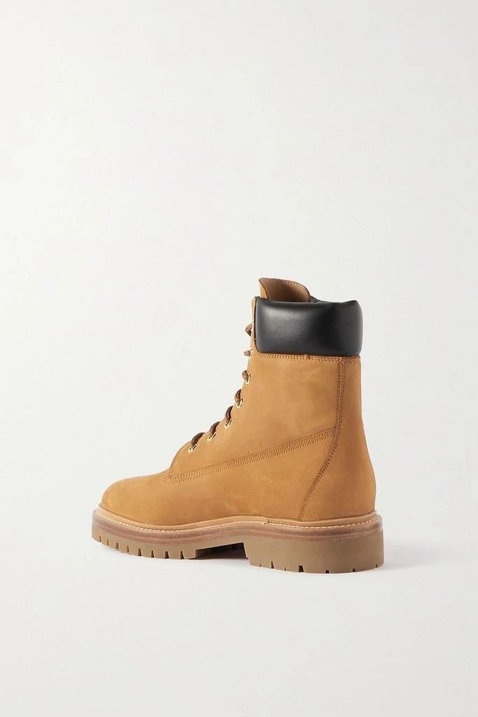 LEGRES Leather-trimmed nubuck ankle boots 3