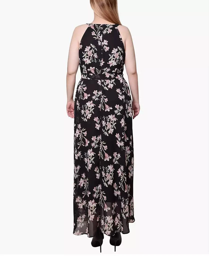 NY Collection Petite Halter Front Chiffon Maxi Dress 2