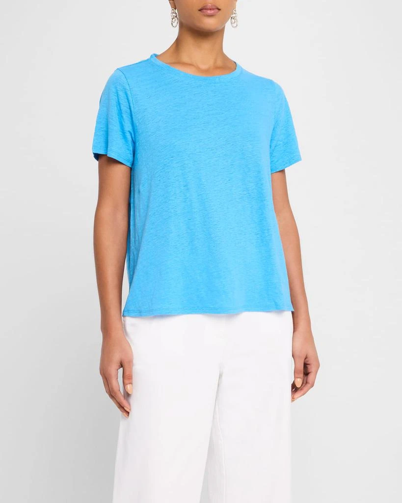 Eileen Fisher Crewneck Organic Linen Jersey Tee 4