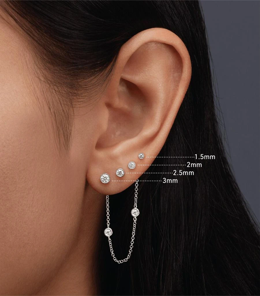 Maria Tash Scalloped Set Diamond Threaded Single Stud Earring (2.5mm) 2