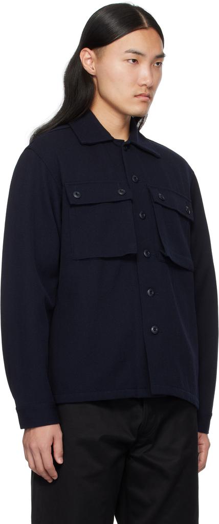 BEAMS PLUS Navy MIL SHT-JAC Wool Kersey Jacket