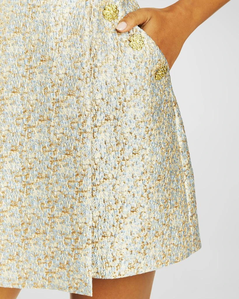 Mestiza New York Chianti Scoop-Neck Metallic Jacquard Mini Dress 5