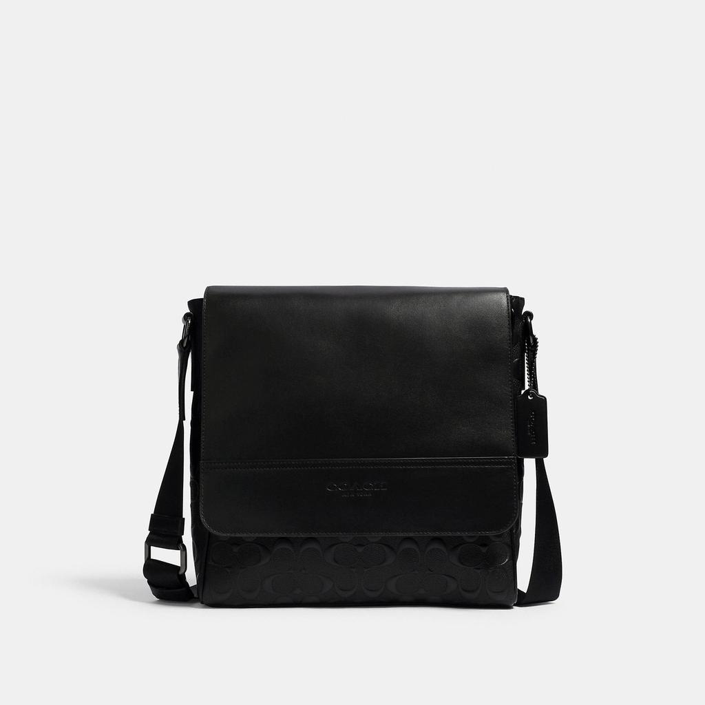 COACH☆HOUSTON LEATHER MAP BAG ☆ Coach Houston Map Bag In Signature Leather - Crossbody Bags