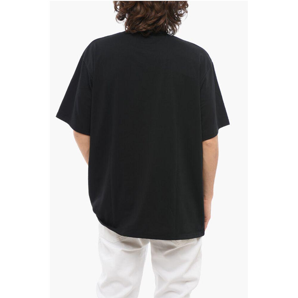 Needles Solid Color Mock-Neck T-Shirt with ButterflyEmbroidery