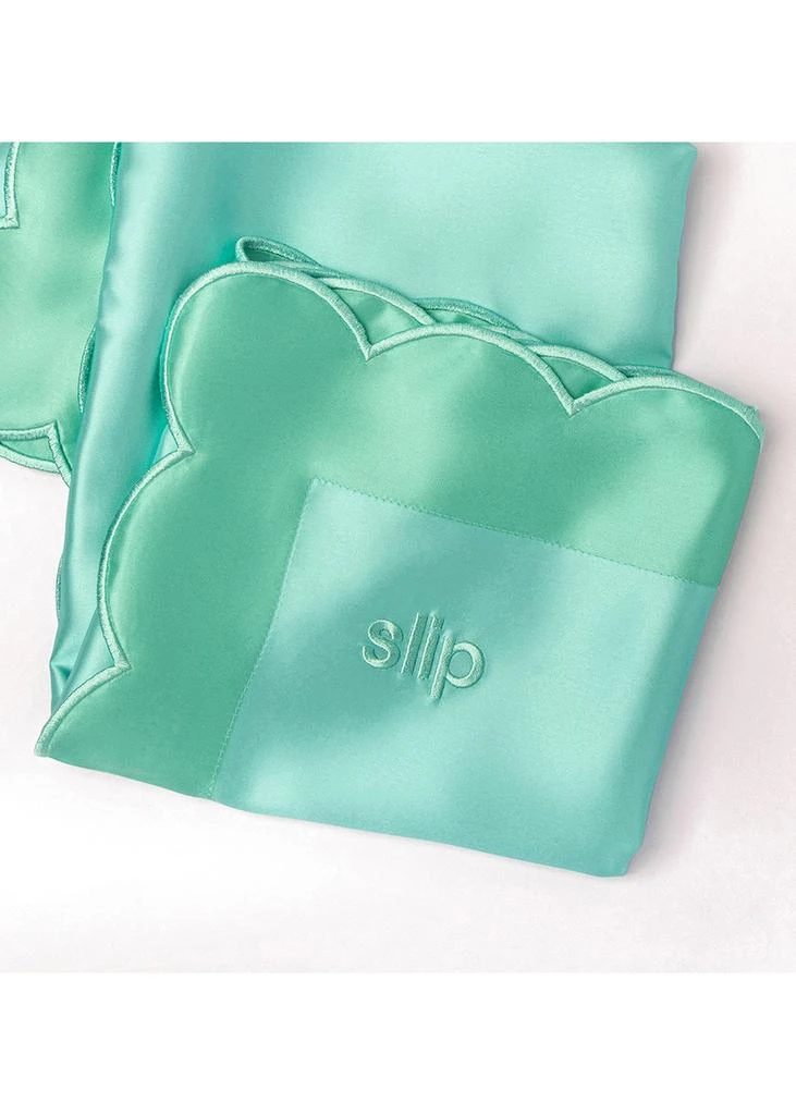 Slip Pure Silk Queen Pillowcase With Scalloped Edge - Turquoise 5