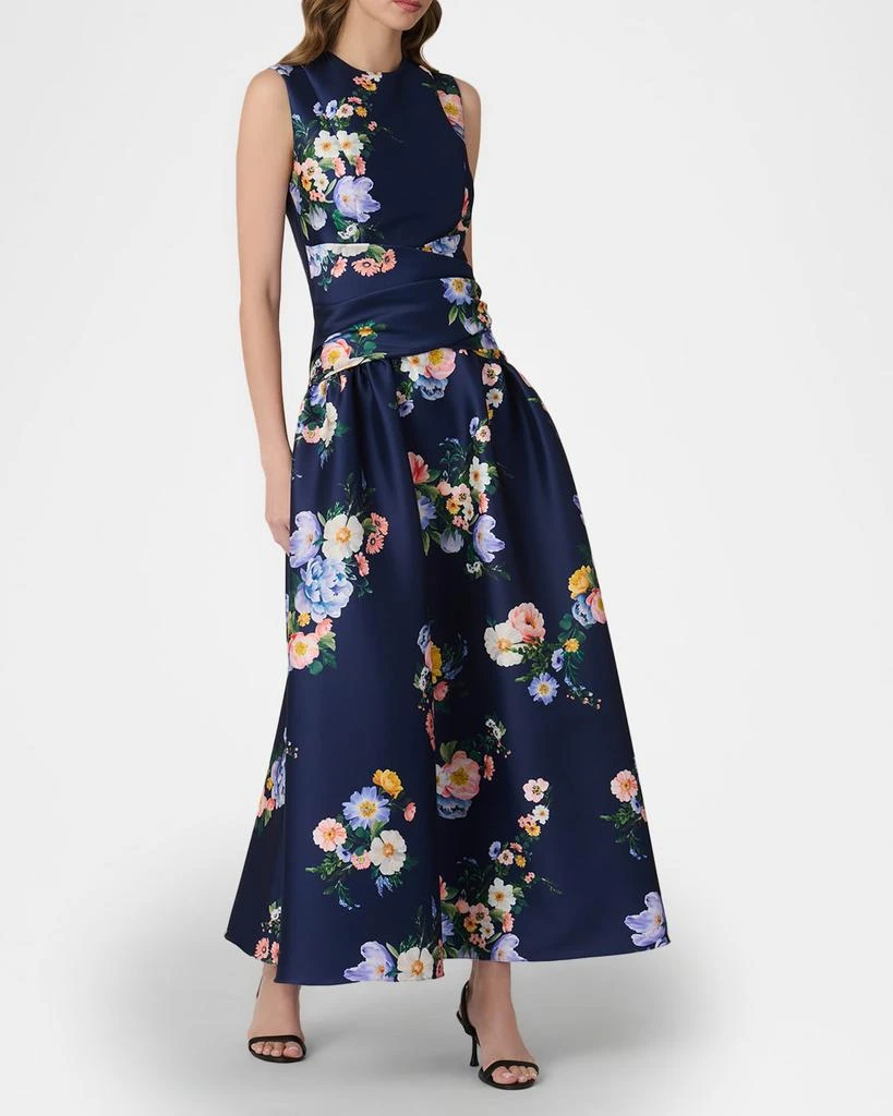 Shoshanna Marie Pleated Floral-Print Mikado Maxi Dress 2
