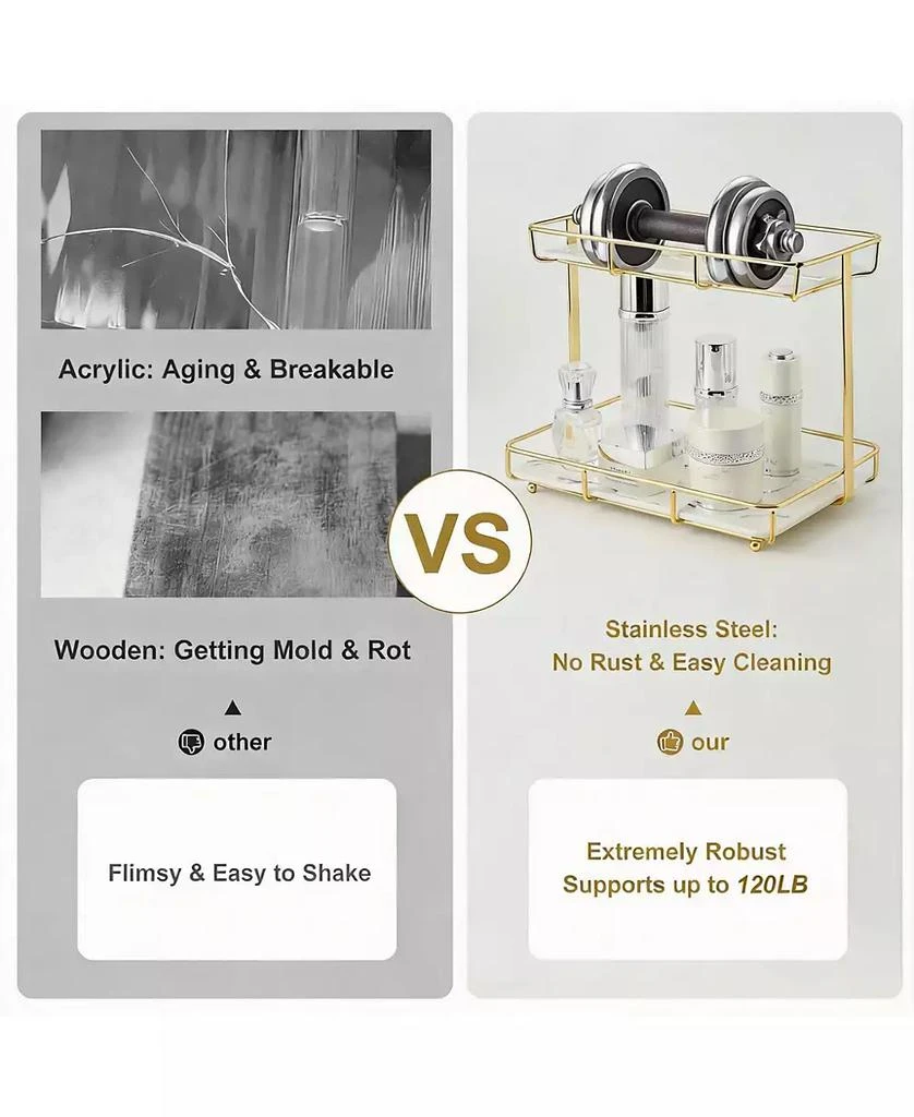 YIGII Stainless Steel Vanity Shelf for Bathroom and Kitchen 2