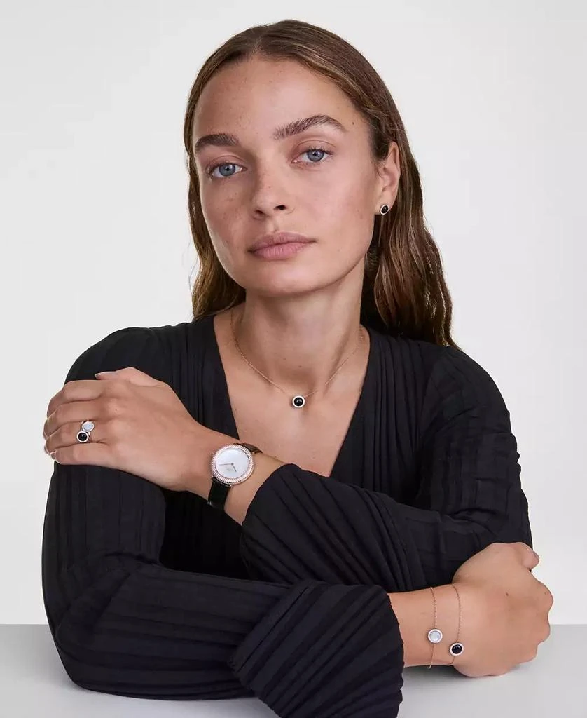 Daniel Wellington Women's Analog Black Leather Watch, 32mm 6