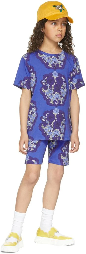 Mini Rodini Kids Blue Flowers Shorts 4