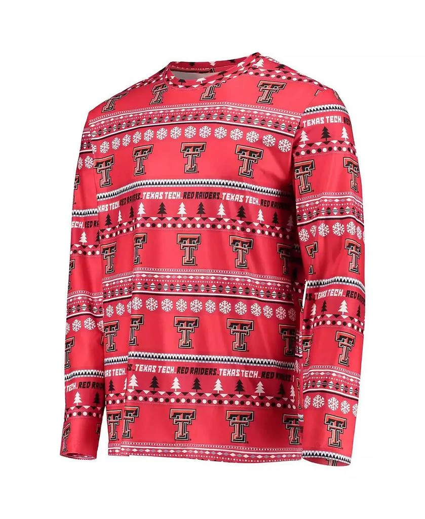 Concepts Sport Men's Red Texas Tech Red Raiders Ugly Sweater Long Sleeve T-shirt and Pants Sleep Set 3