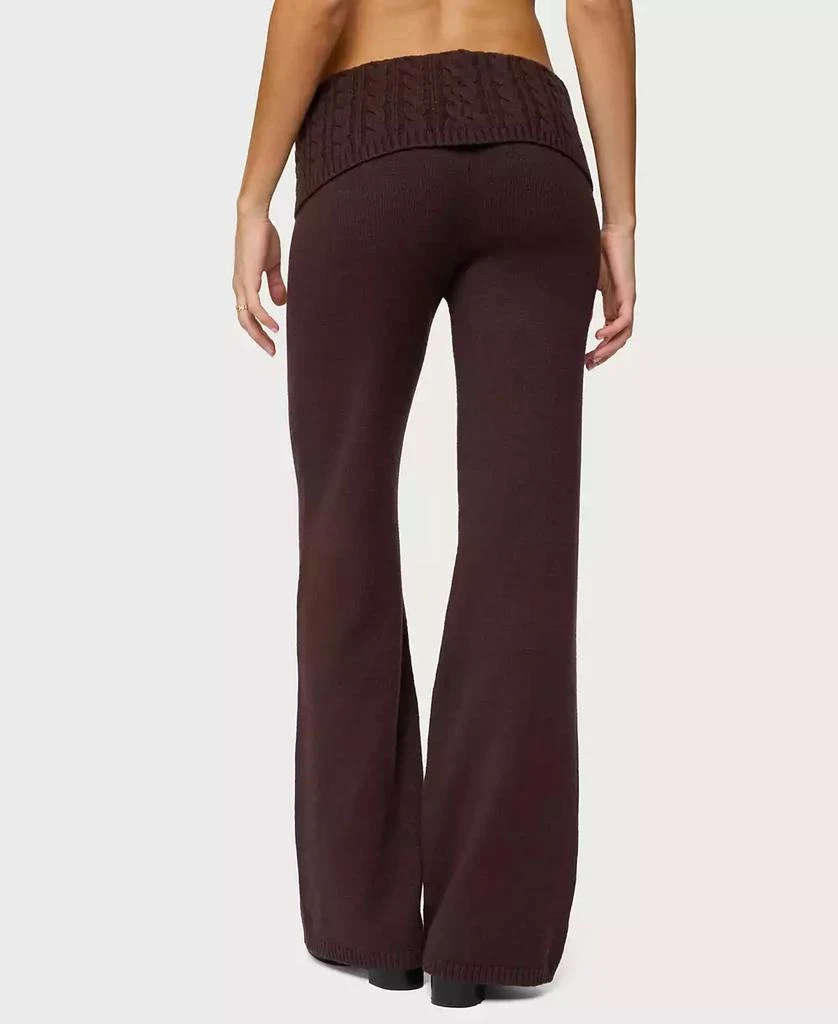 Edikted Women
s Lula Cable Knit Foldover Pants 2