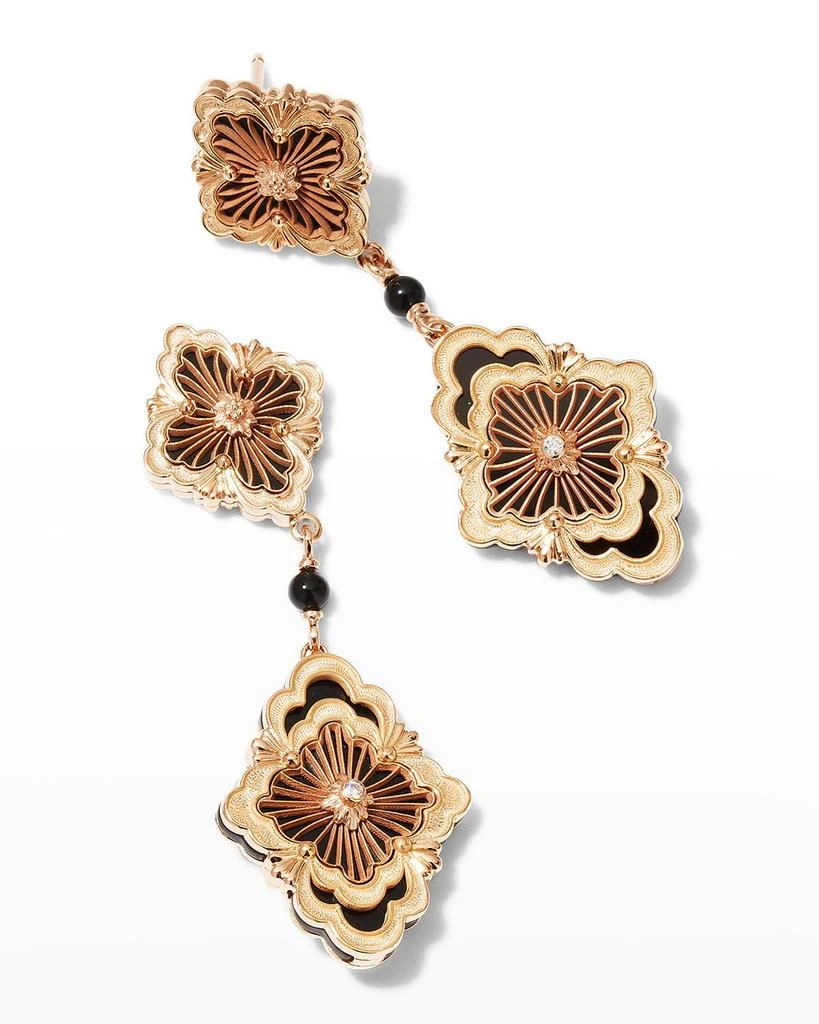 Buccellati Opera Tulle 18K Gold Onyx Diamond Earrings 3