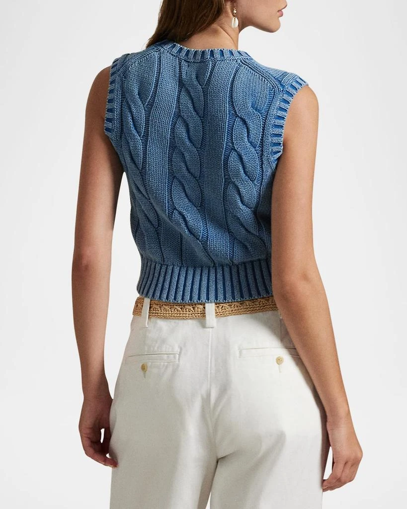 Ralph Lauren Cable-Knit Cotton Cropped Sweater Vest 3