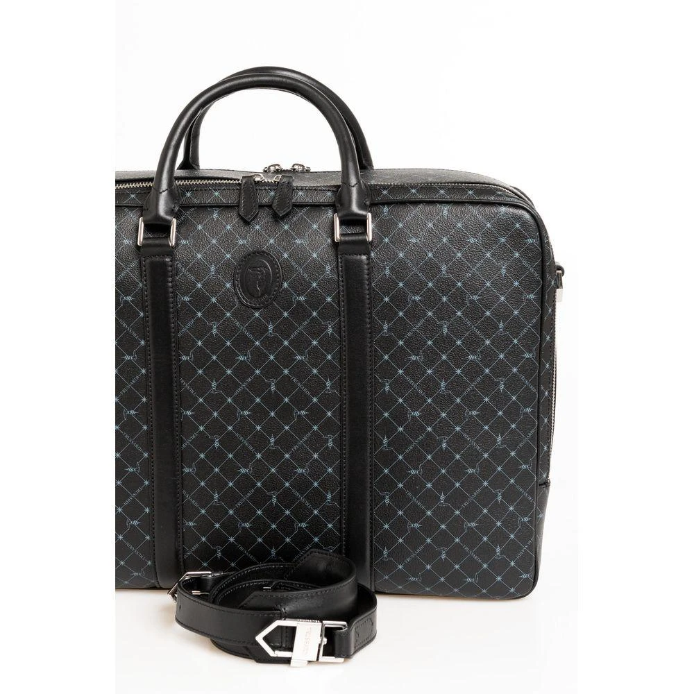 TRUSSARDI Elegant  Leather Briefcase with Shoulder Men's Strap 3