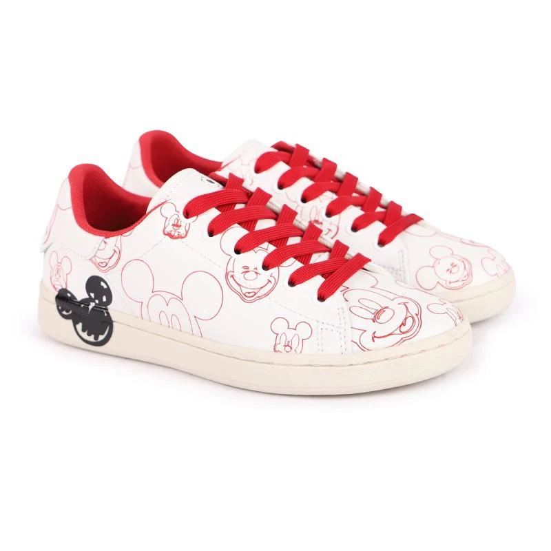 MOA Master of Arts Mickey mouse aop leather lace up sneakers in white 1