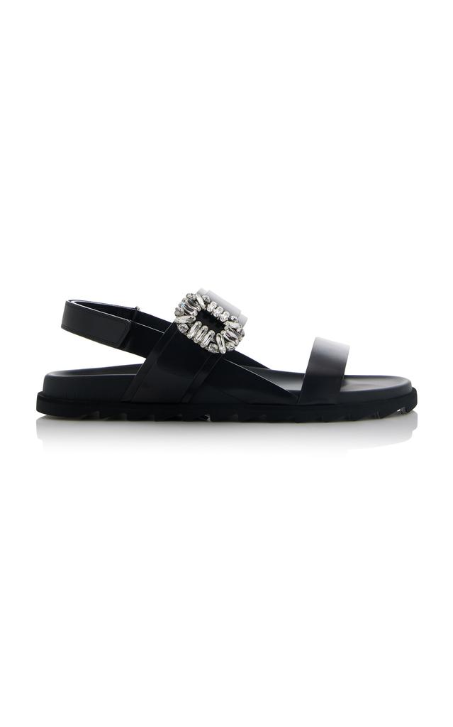 ■Roger Vivier■Slidy Viv' ラメ＆クリスタル サンダル ROGER VIVIER Slidy Viv crystal-embellished leather slides