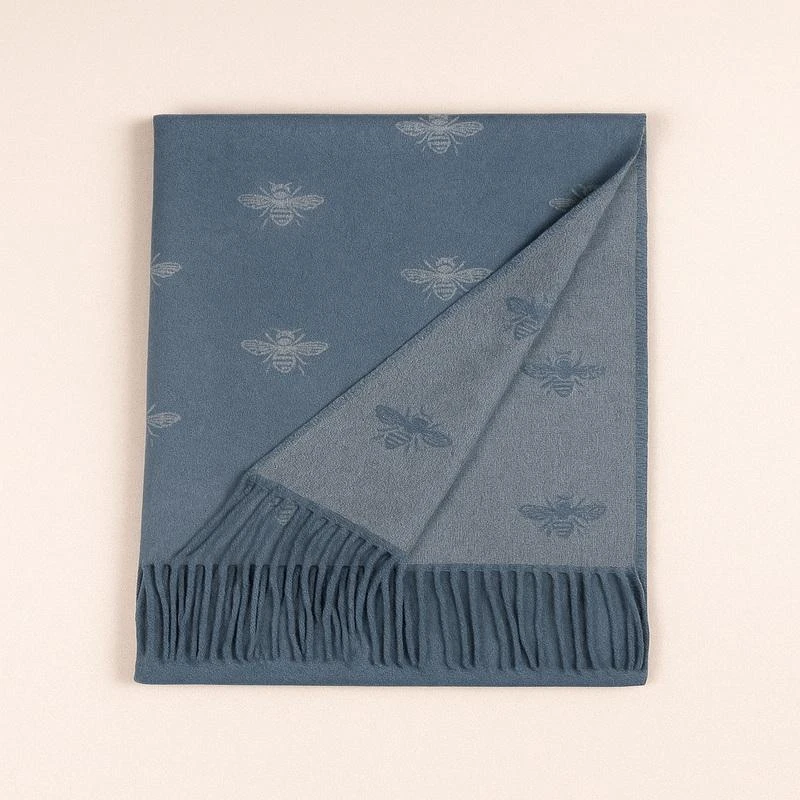Heritage Heritage Traditions - Super Soft Jacquard Scarf - Busy Bee - Blue