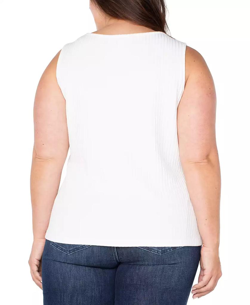 Liverpool Liverpool Plus Size Ribbed Boat-Neck Sleeveless Top