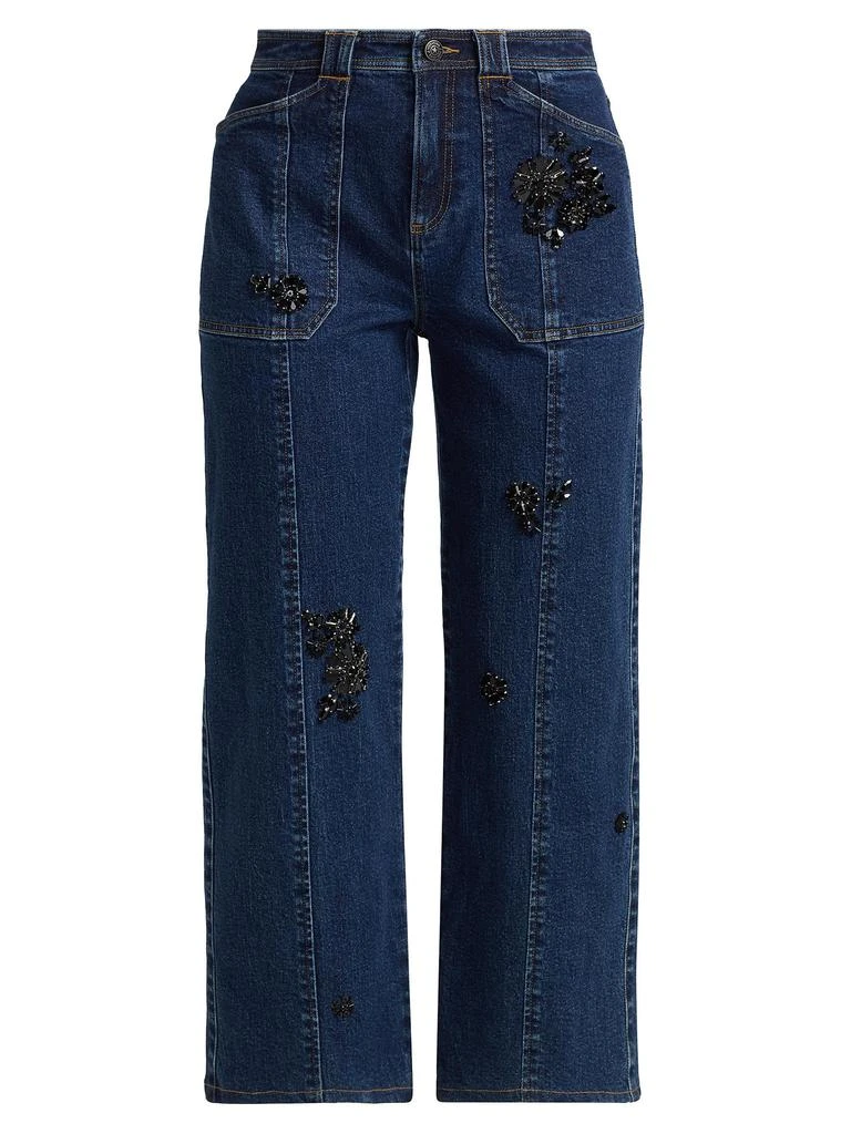 Cinq à Sept Andy Embellished Crop Jeans 6